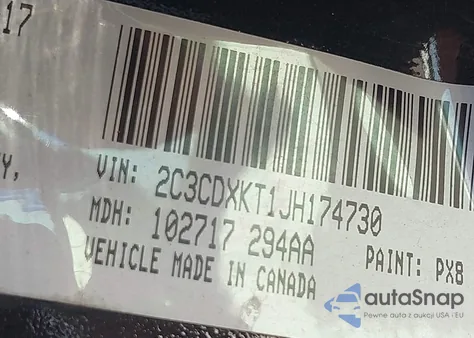 2018 Dodge Charger Police из США, поврежденный, VIN 2C3CDXKT1JH174730